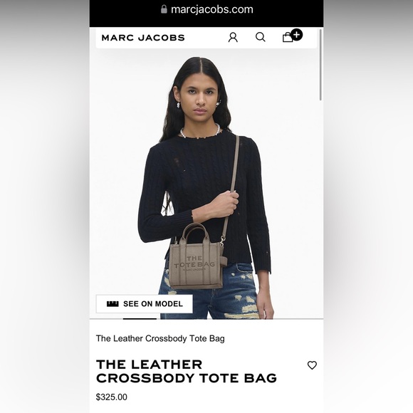 MARC JACOBS CEMENT THE LEATHER
CROSSBODY TOTE BAG - Picture 10 of 13